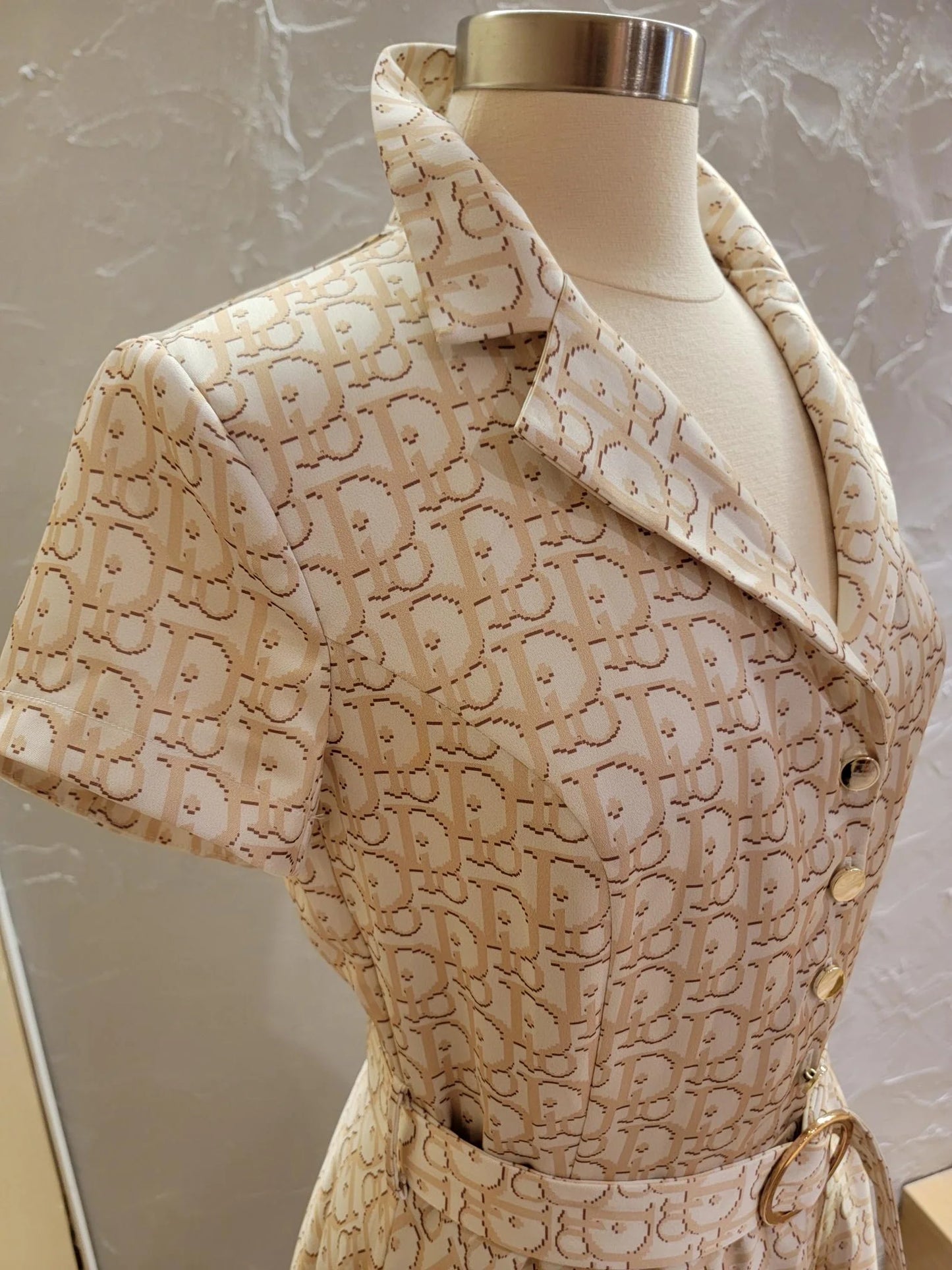 Long flared print dress