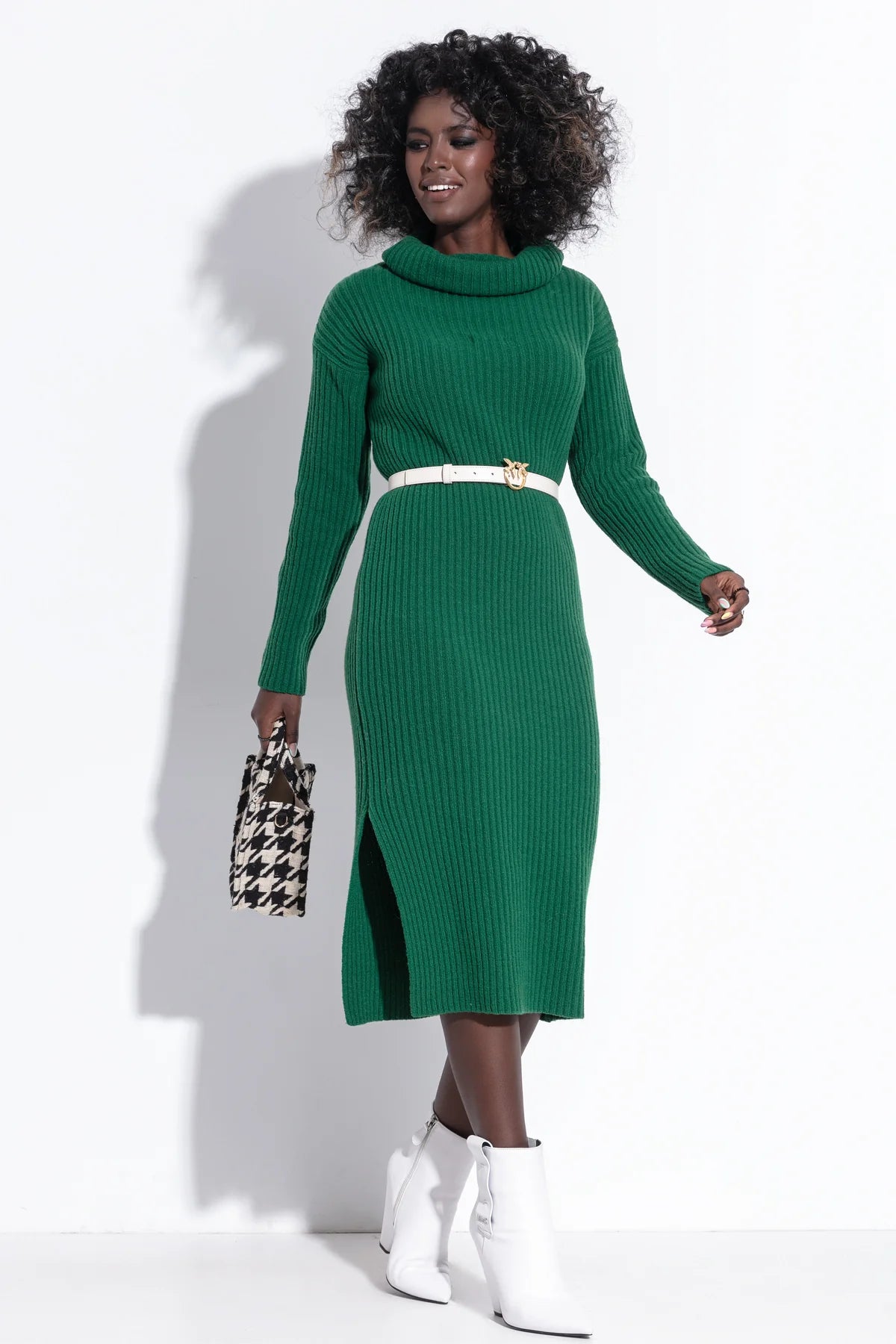 Wool Dress with cowl neck