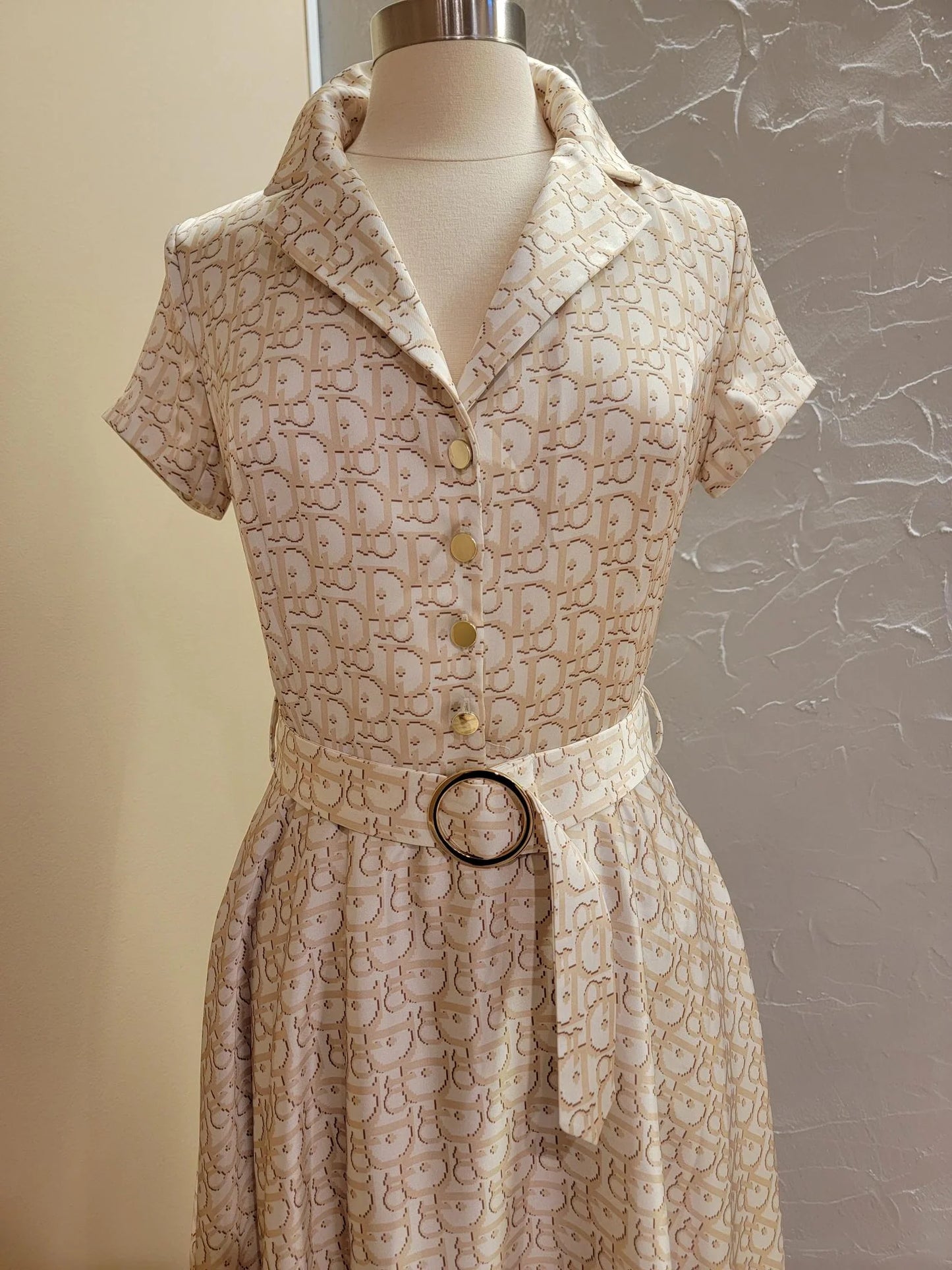 Long flared print dress