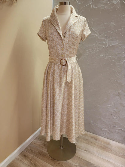 Long flared print dress