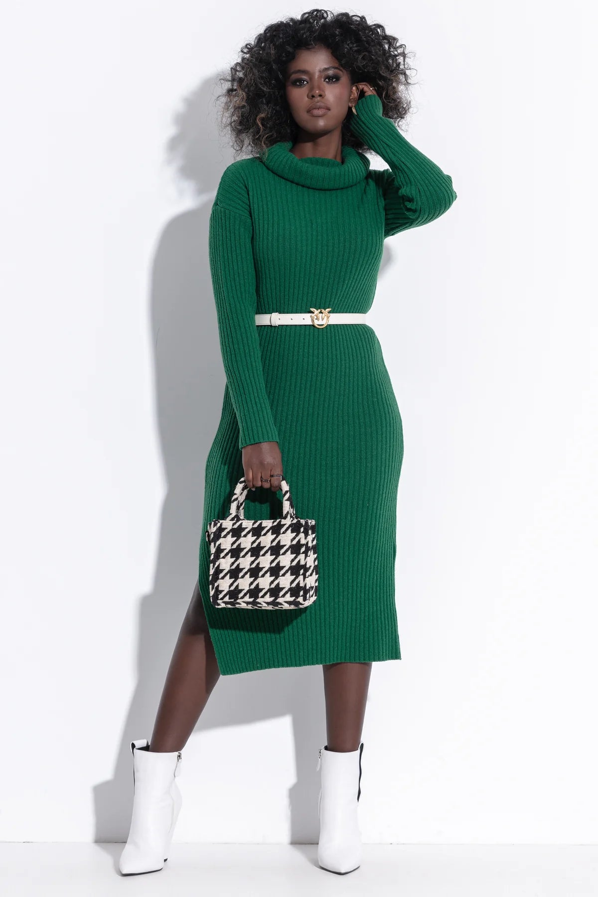 Wool Dress with cowl neck