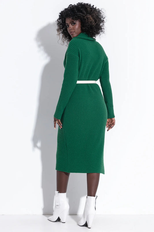 Wool Dress with cowl neck