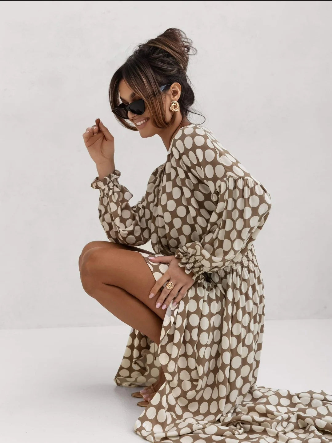 Maxi dress with dots