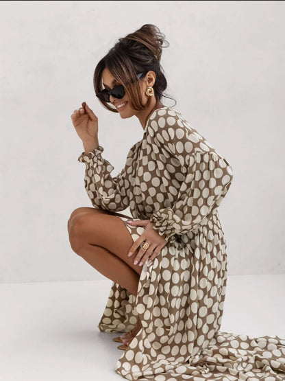 Maxi dress with dots