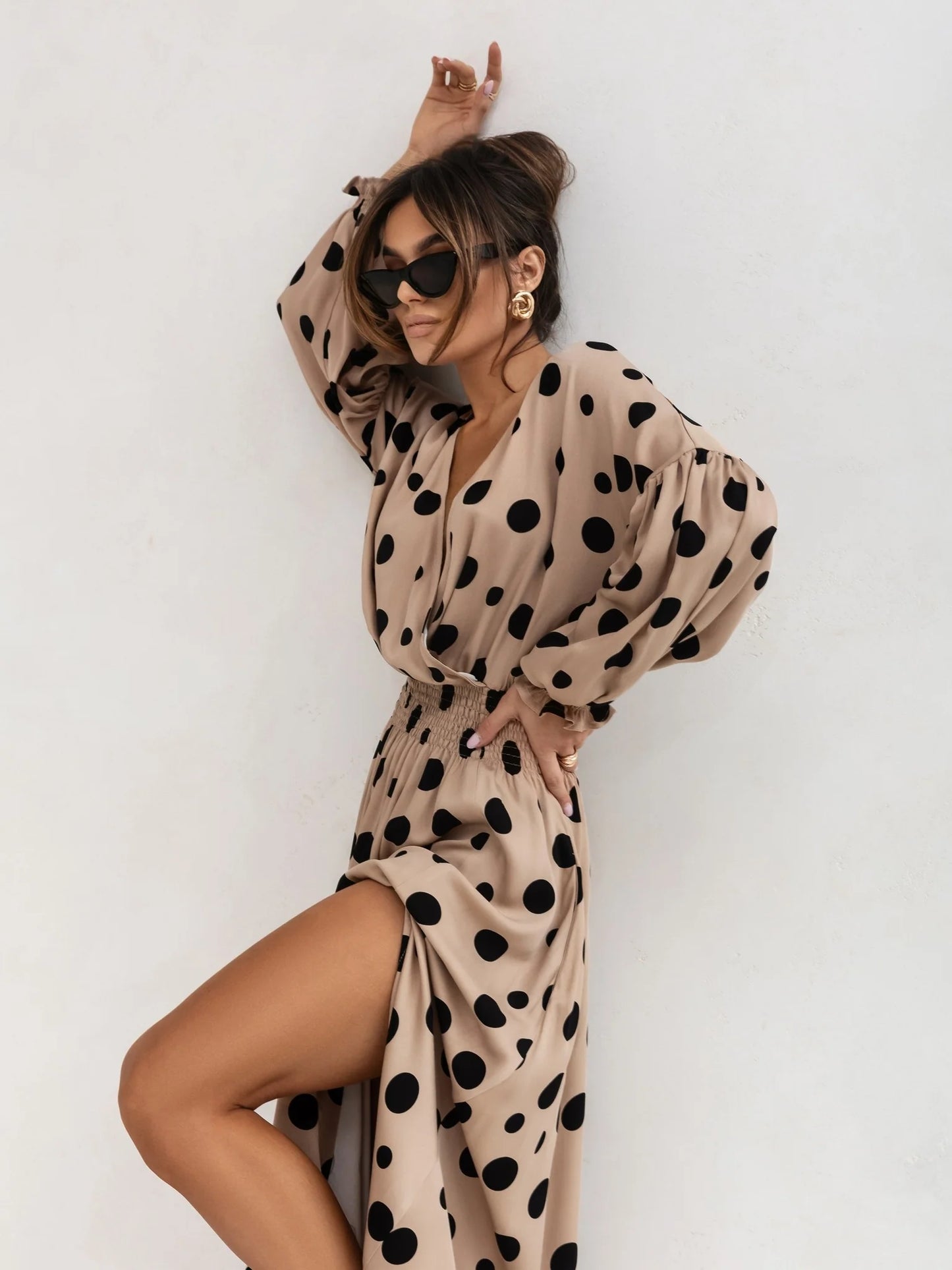 Maxi dress with dots